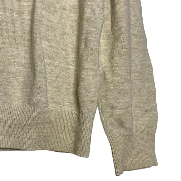 Lucky Brand Long Sleeve V Neck Cream Sweater Raglan Knit Ribbed Henley Small S - Picture 8 of 16
